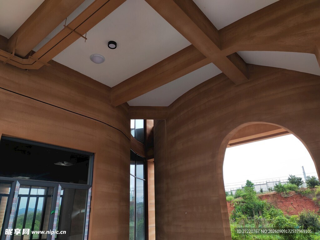 木质拱形室内空间景观