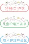 医疗护理产品分区标识牌