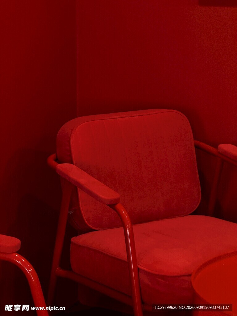红色复古沙发椅