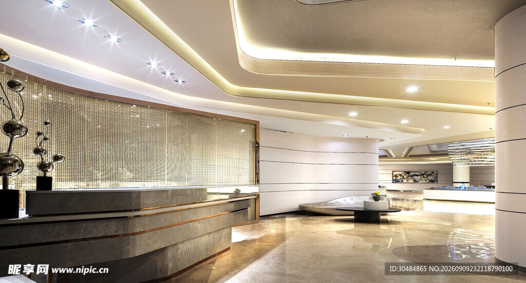 现代豪华酒店大堂空间
