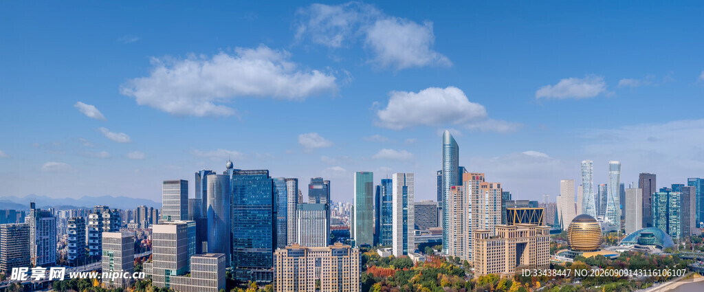 现代都市天际线景观