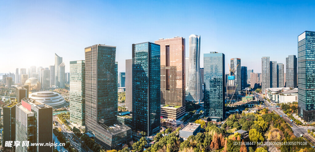 繁华都市天际线景观