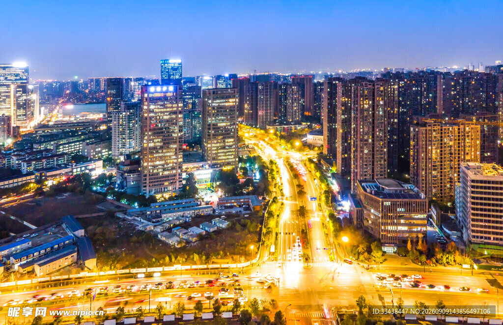 城市璀璨夜景交通繁华