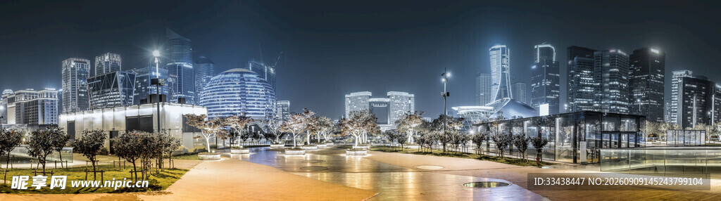 城市夜景河畔美丽风光