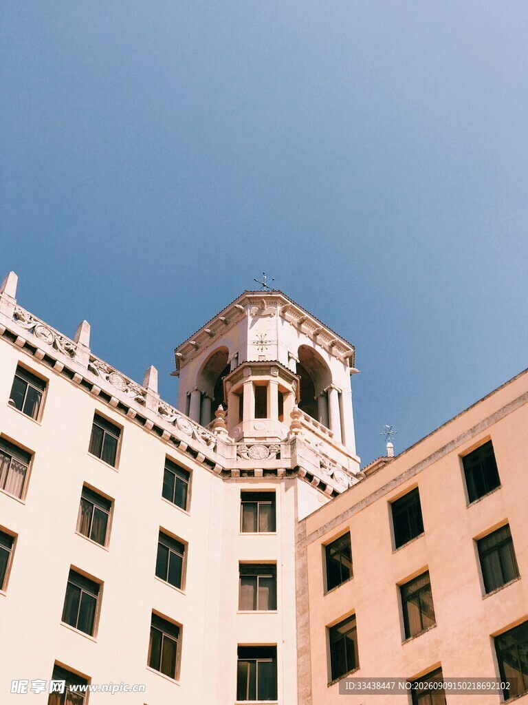 复古风格建筑顶部景观
