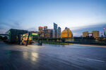 城市黄昏天际线美丽景观