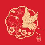 仙鹤花卉吉祥图案