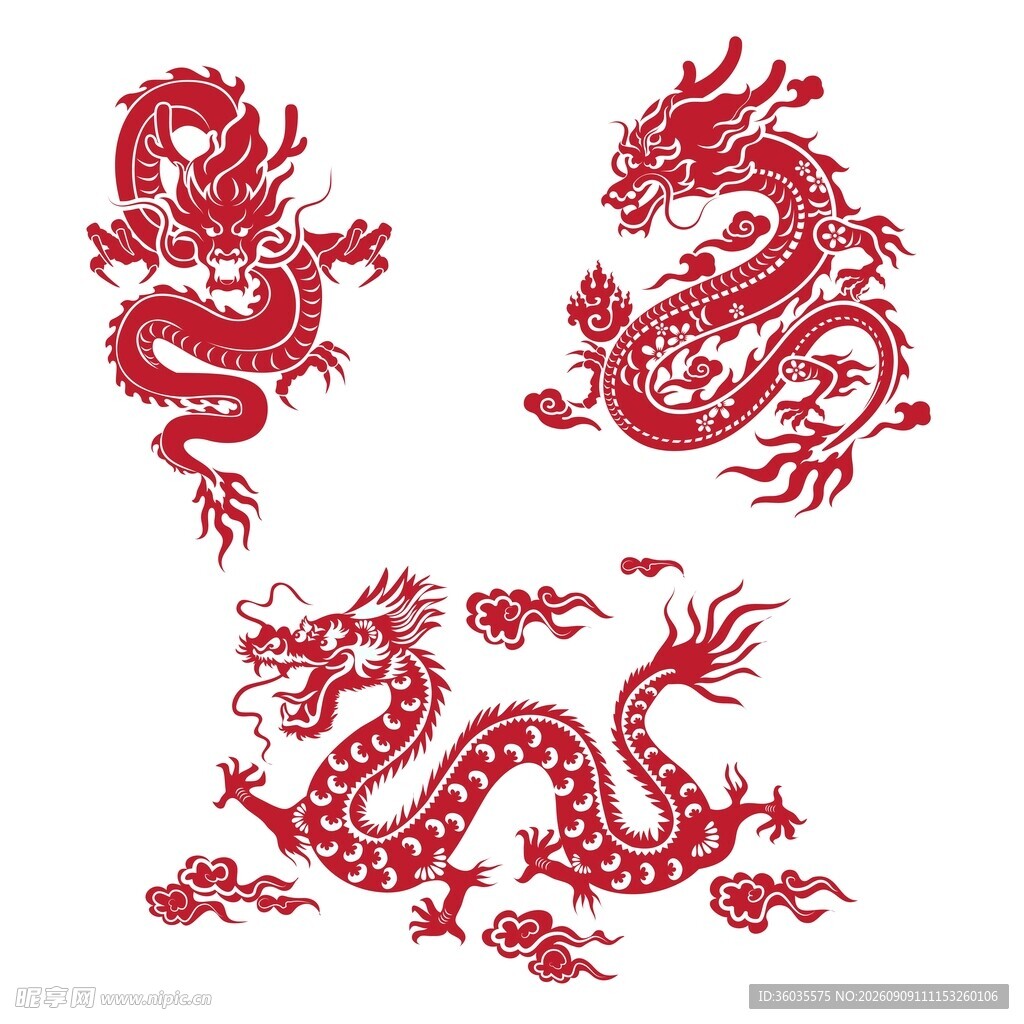 中国龙剪纸