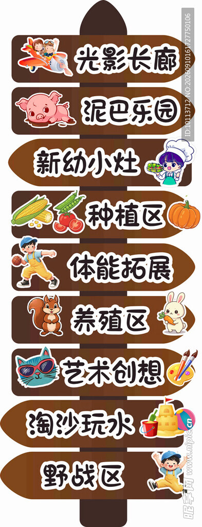 幼儿园游戏区指示路牌