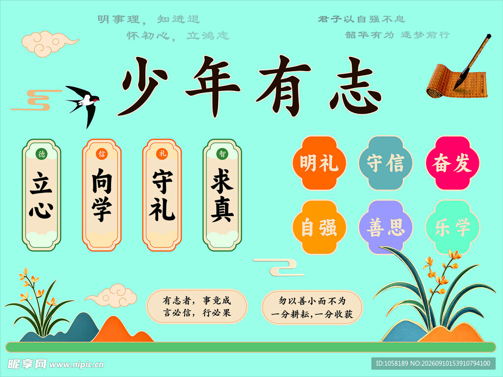 少年有志文化墙展示