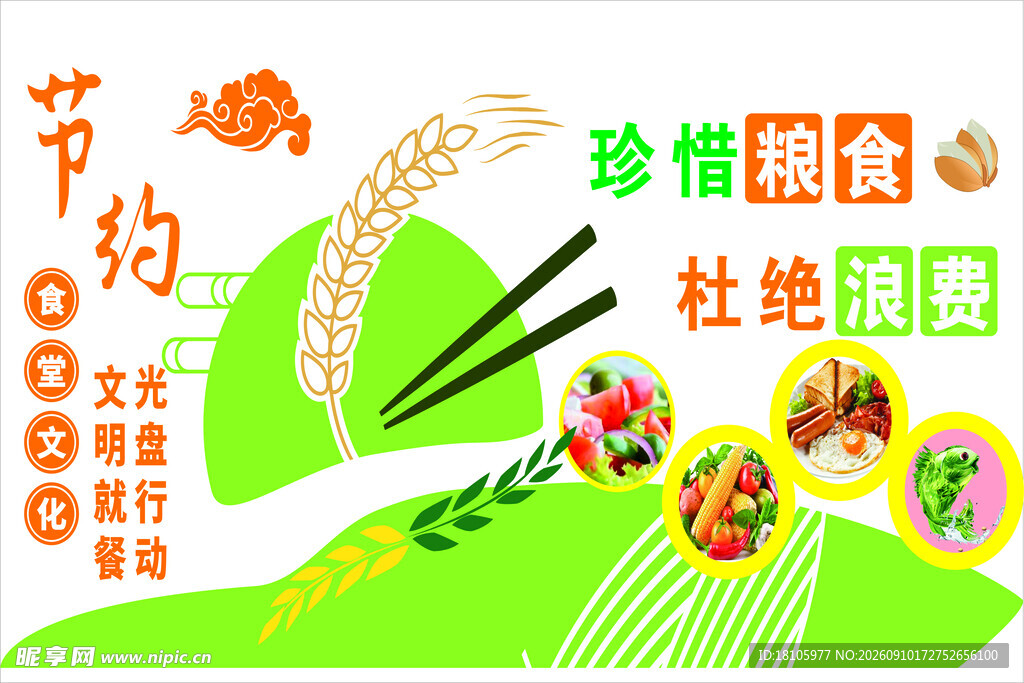 珍惜粮食杜绝浪费宣传图