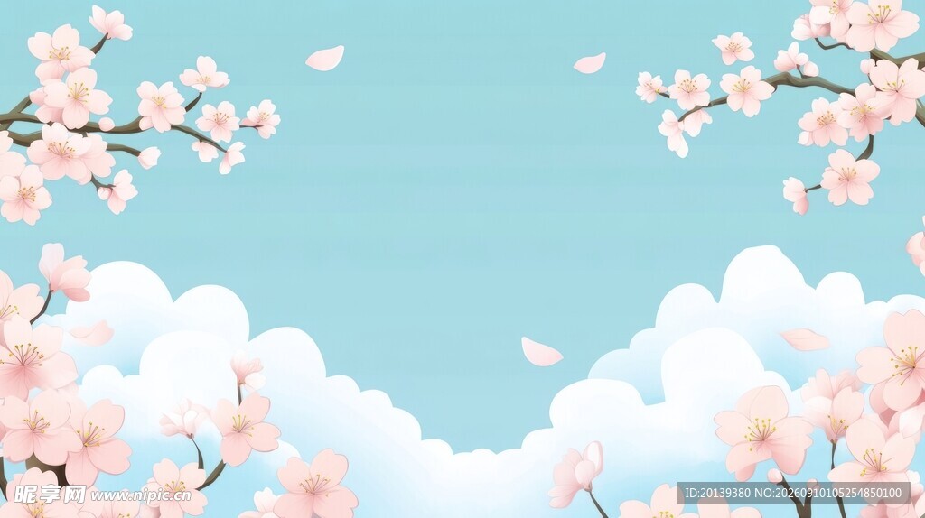 樱花天空背景