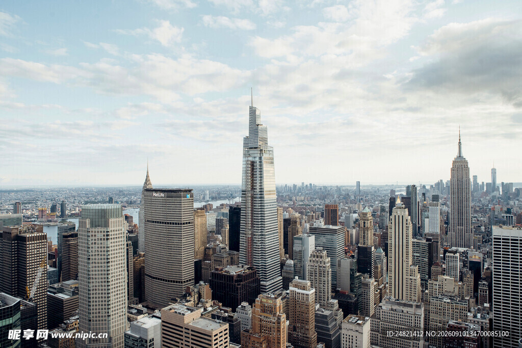 纽约城市天际线壮观景象