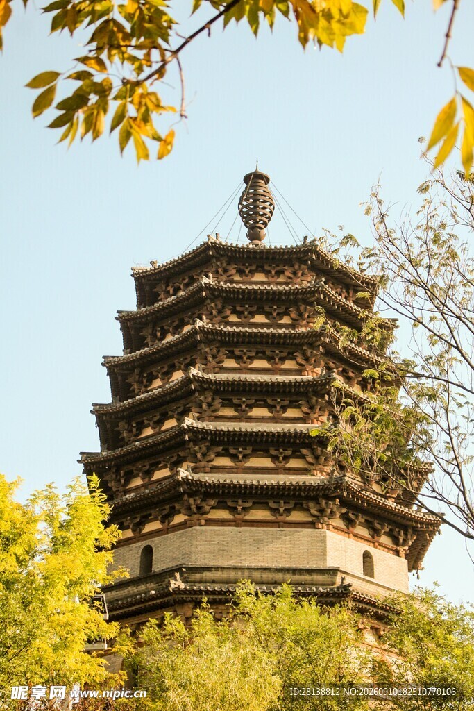 秋日古塔风景