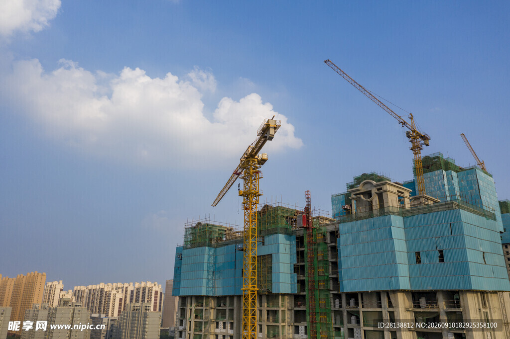 城市在建高楼施工现场