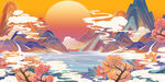 意境山水背景