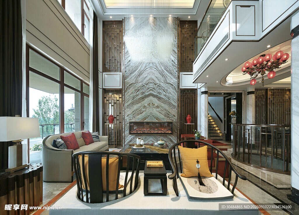 现代豪华双层客厅