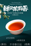鲜叶茉莉香中式茶饮韵味海报