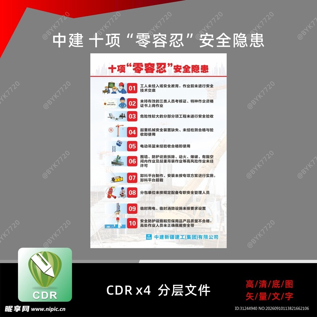中建 十项零容忍安全隐患