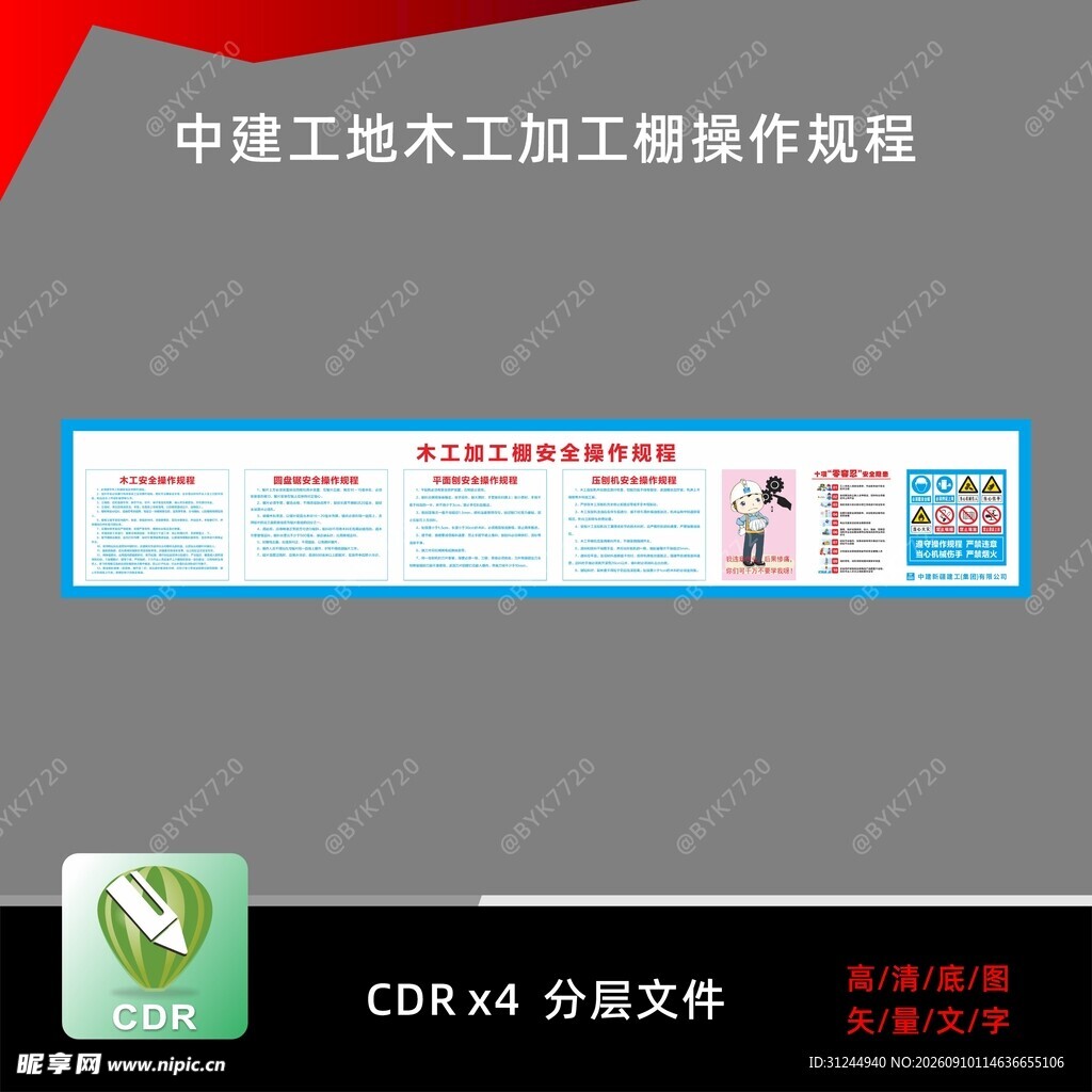 中建工地木工加工棚操作规程