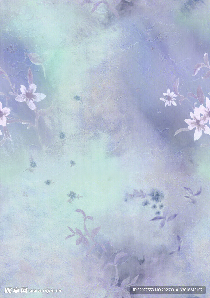 梦幻淡紫花卉背景图