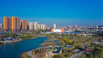 城市河畔风光美景