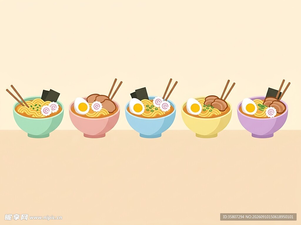 日式拉面插画