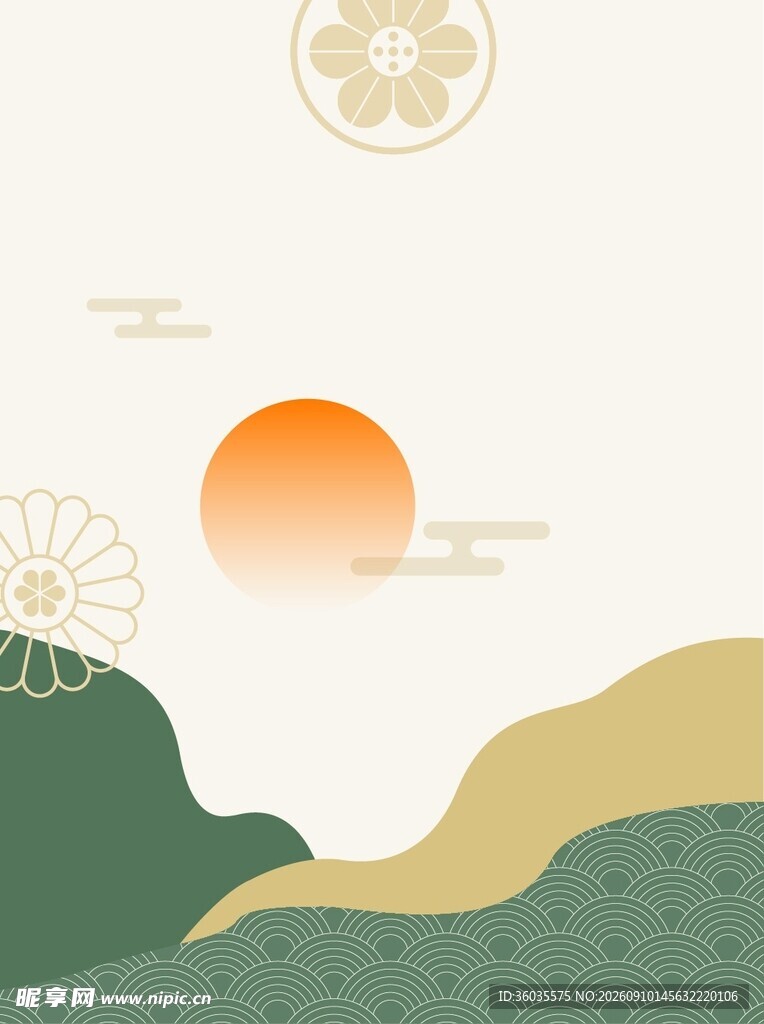和风山水背景