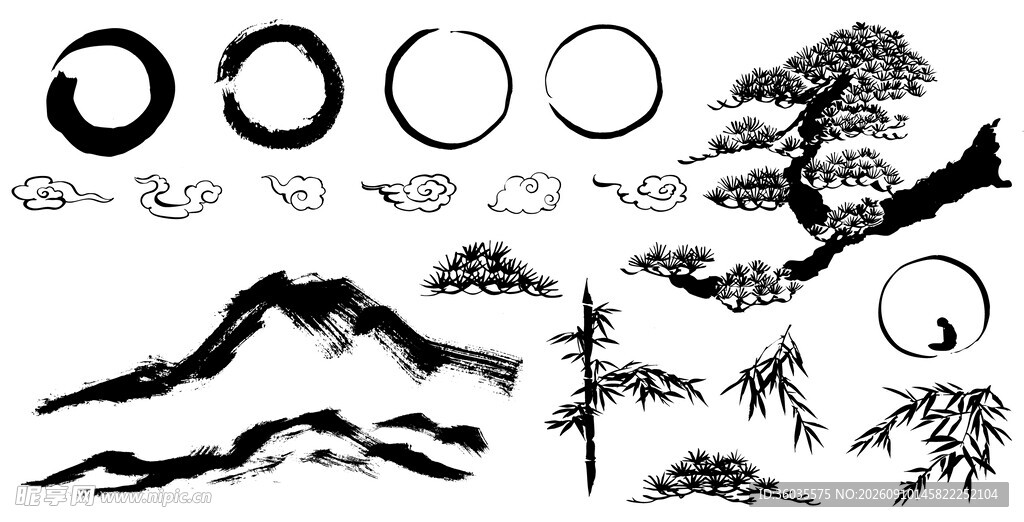 水墨国风素材