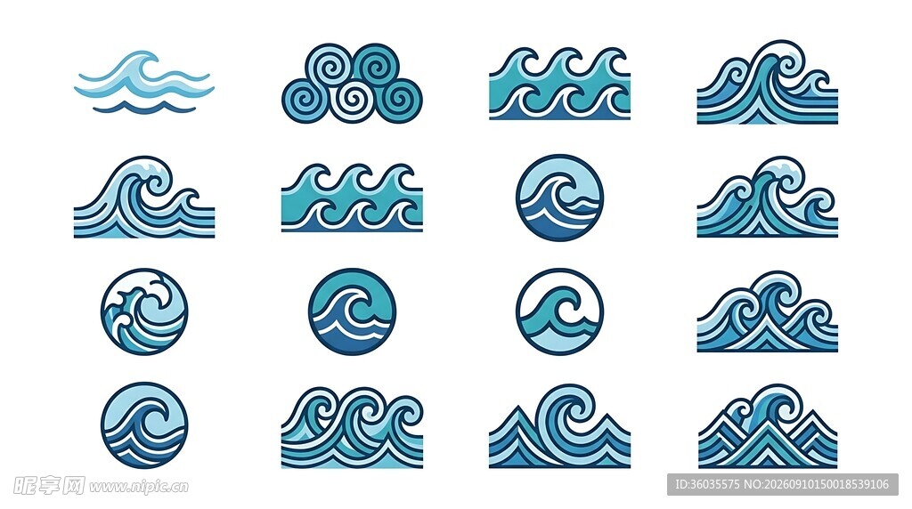 国风海浪素材