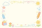 可爱卡通文具边框背景图