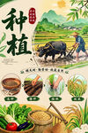 传统农耕种植宣传海报