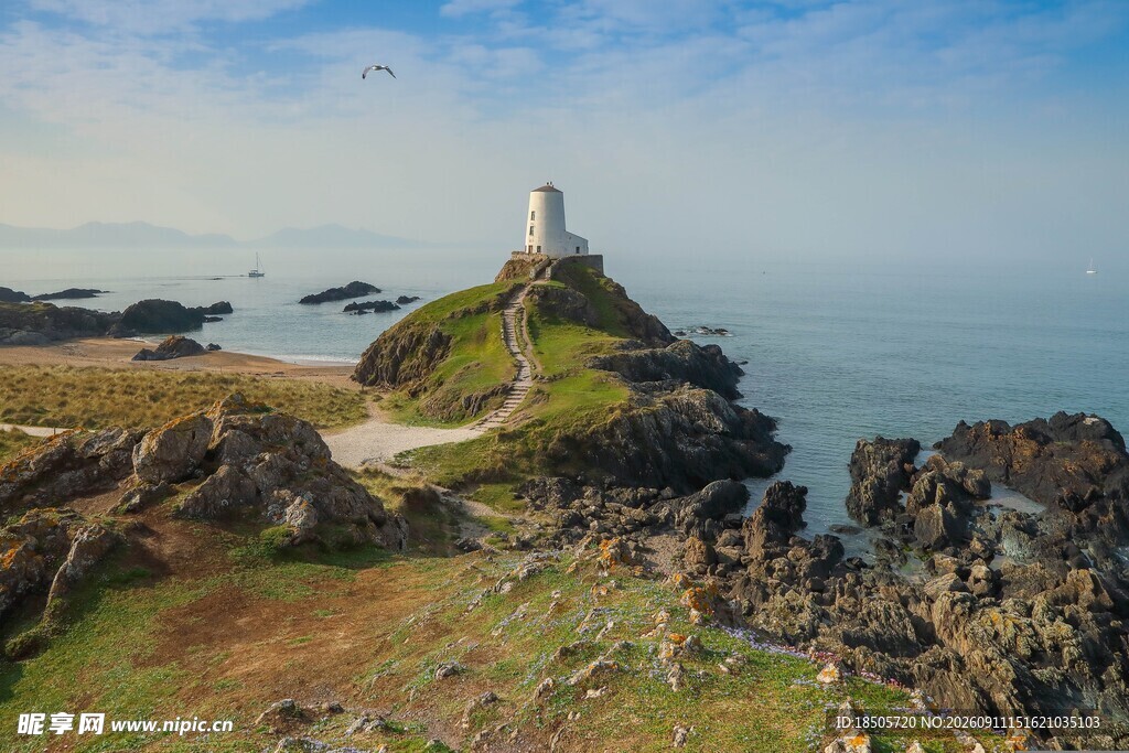 海岸灯塔风景