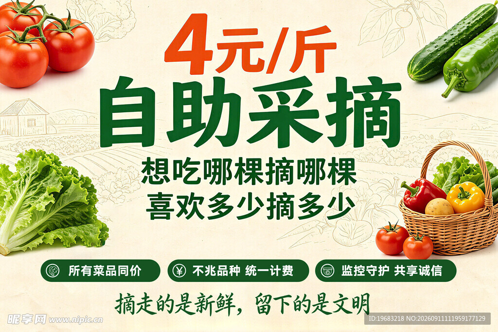 共享农场 采摘园广告