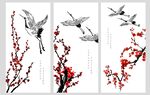 国风仙鹤挂画