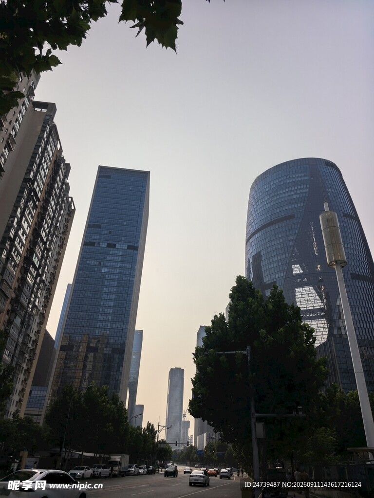 城市街道与高楼景观