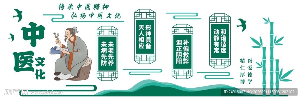 中医文化墙形象墙背景墙