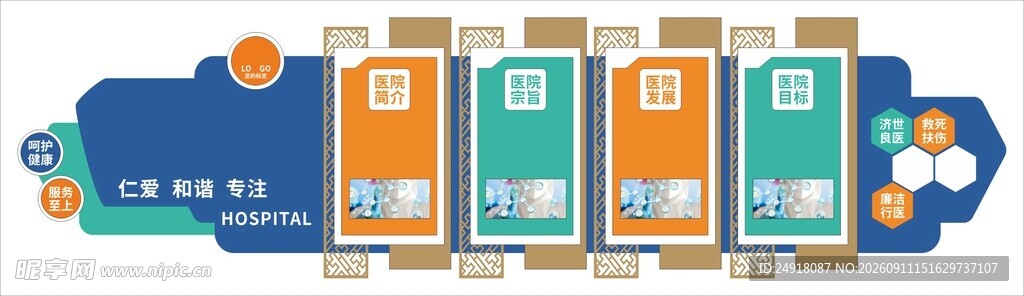 医院诊所文化墙形象背景墙