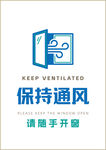 保持通风请随手开窗的提示牌A4