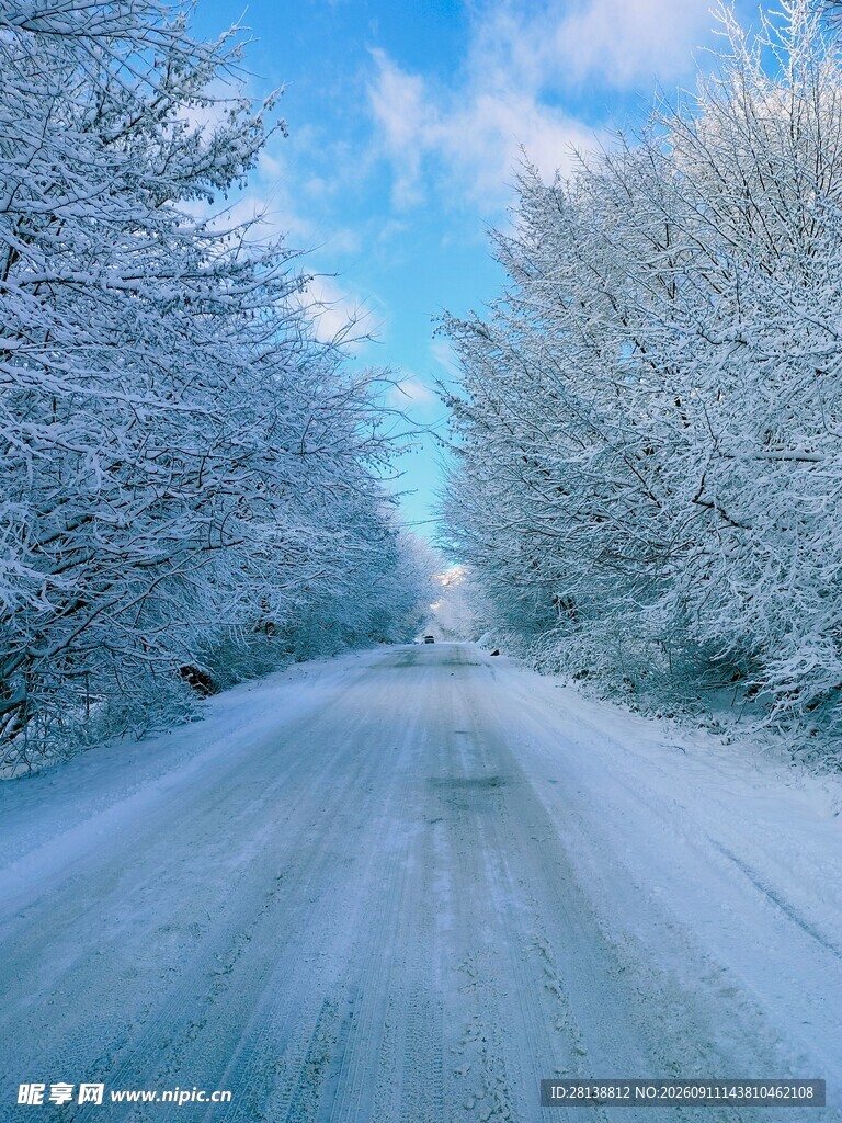 冬日雪路美景