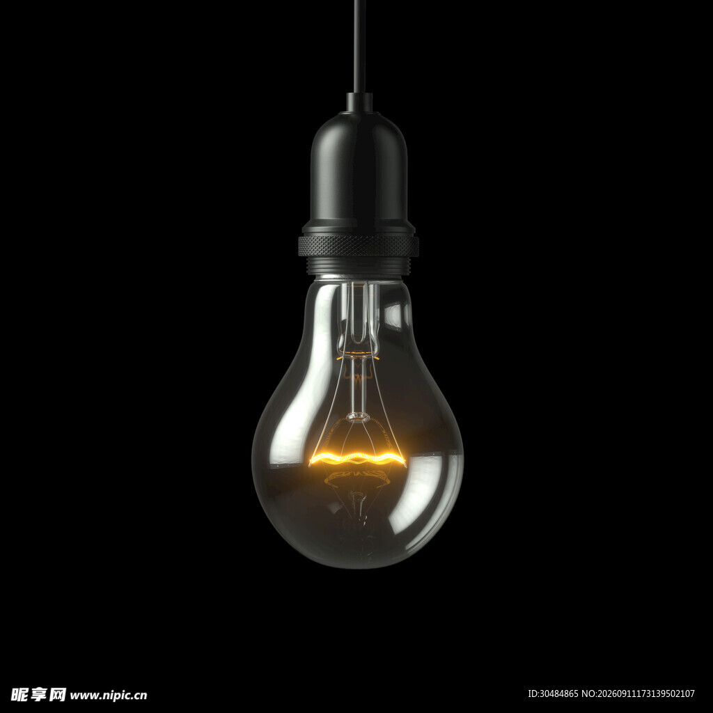 发光的复古白炽灯泡