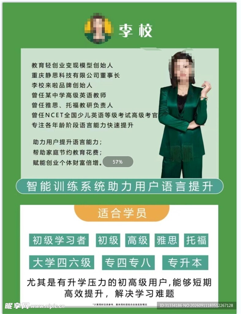 教师个人风采介绍海报