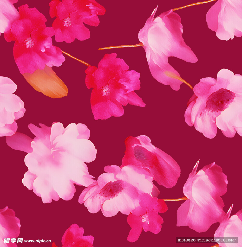 粉色花卉图案背景纹理