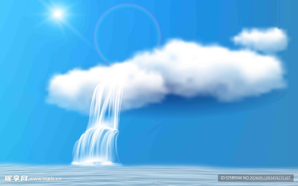 云端瀑布梦幻景象