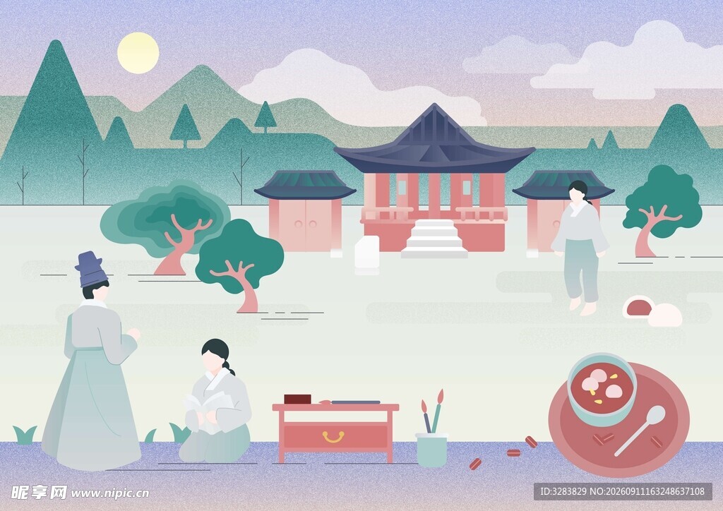 韩式乡村插画
