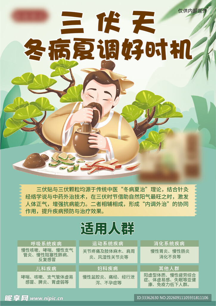 中医冬病夏治三伏天三伏贴海报