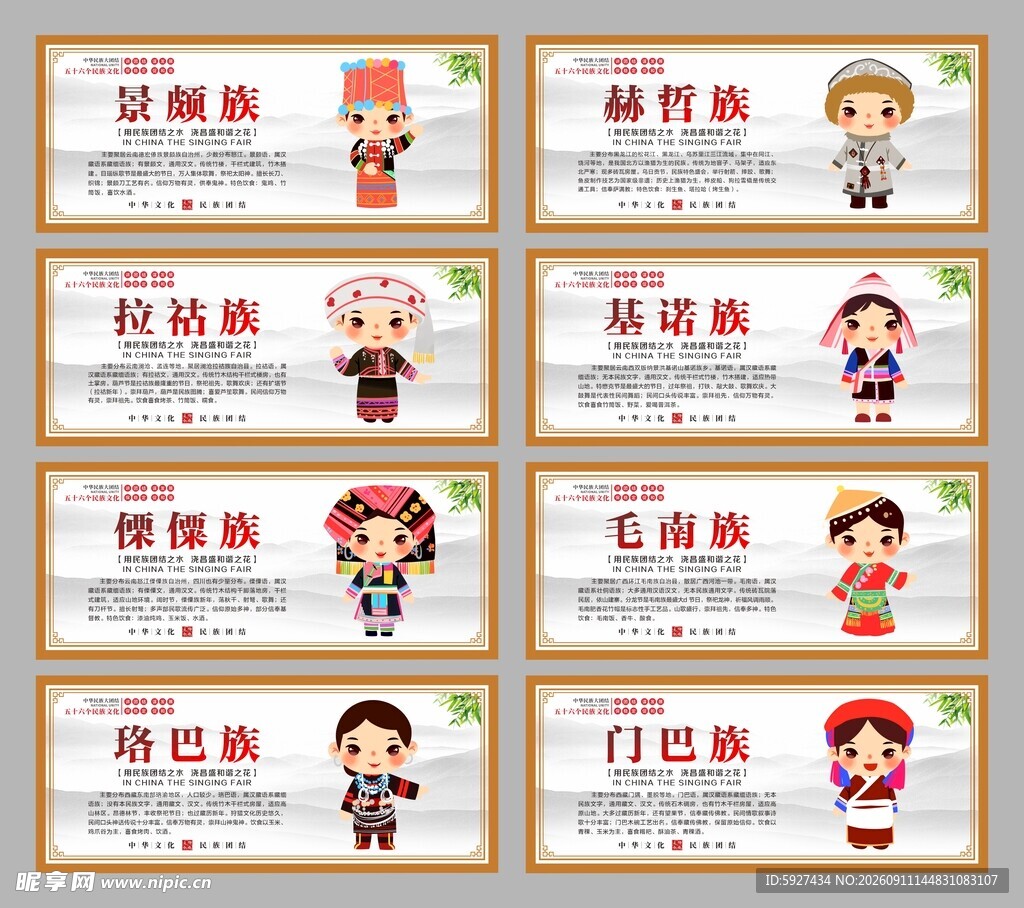56个民族展板
