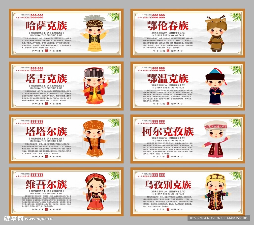 56个民族展板