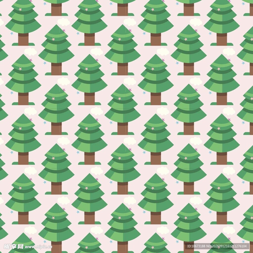森林树木无缝图案背景