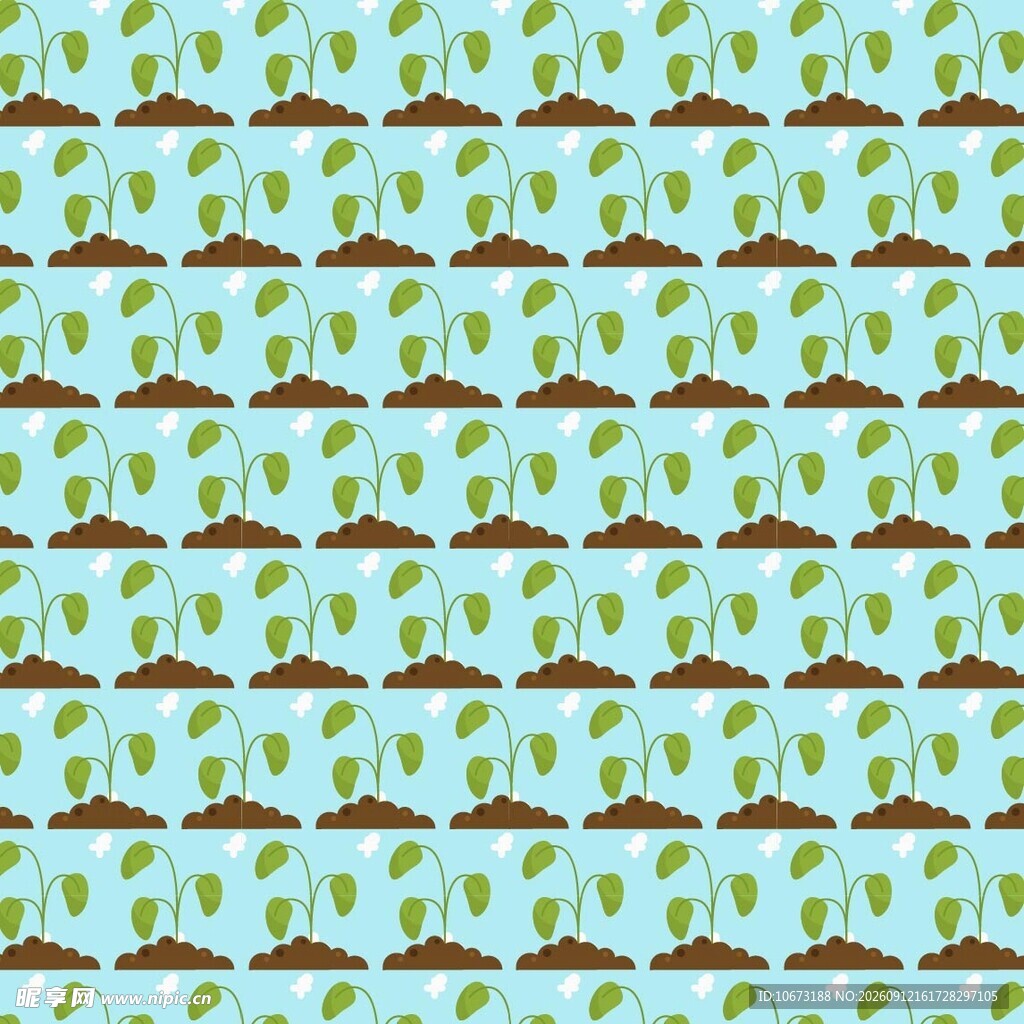 清新植物图案背景 